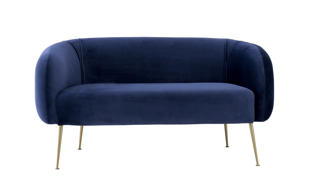 Curved Sofa in Midnight Blue