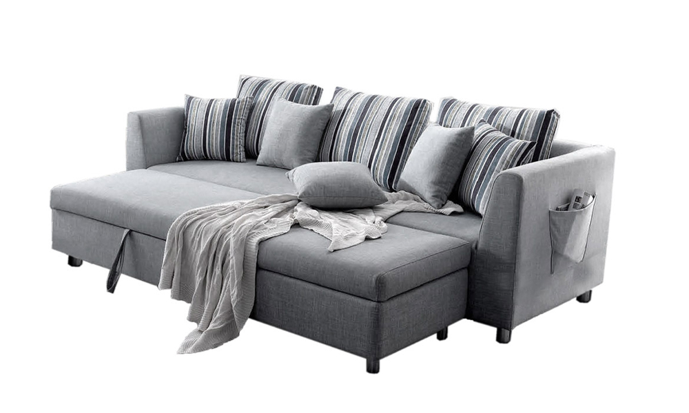 Convertible Fabric Sofa Bed in Grey