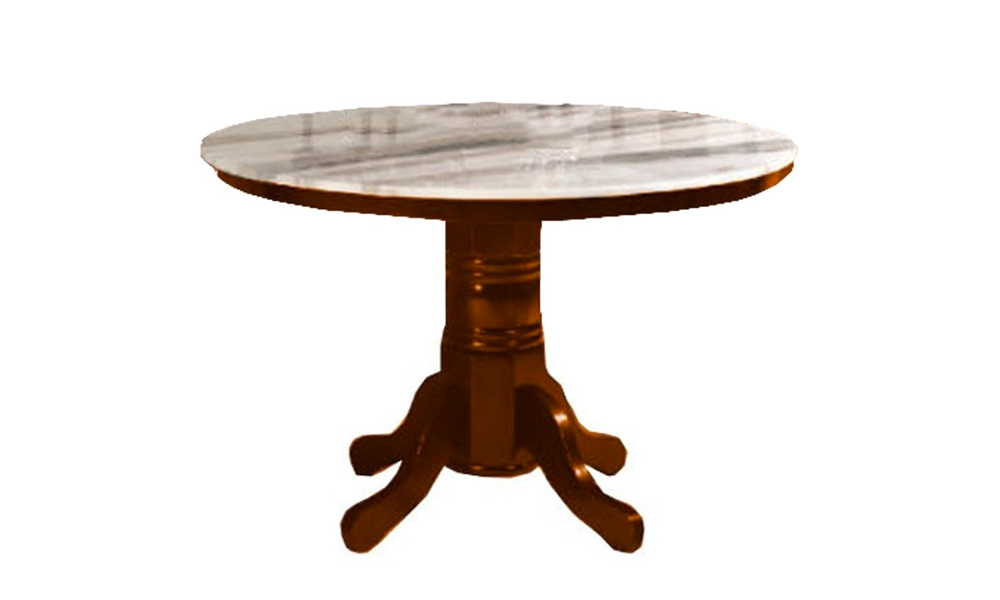 Marble and wood dining table