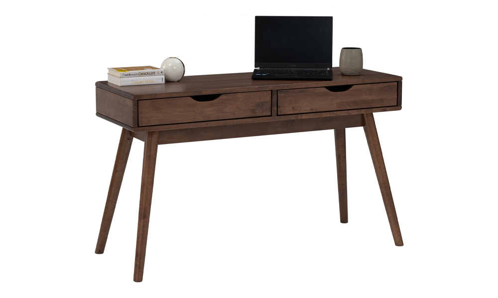 Wooden study table with two pull-out drawers in Cocoa