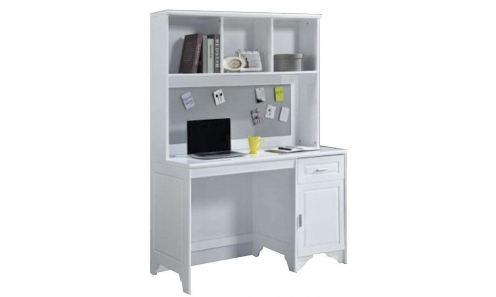 Study table with bookshelves in White