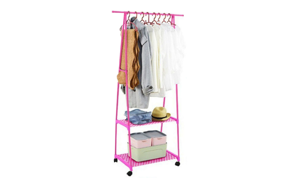 Lightweight and Easy Mobility Plastic Wardrobe in Pink