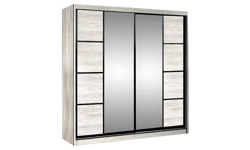 Modern style bespoke built-in wardrobe with sliding doors 