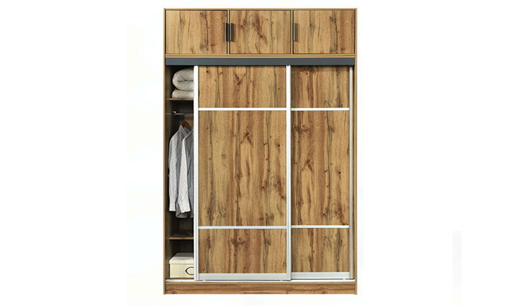 Modern elegant custom sliding wardrobe door in brown colour