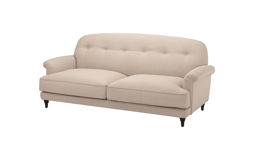 Curved Chesterfield Sofa in Beige