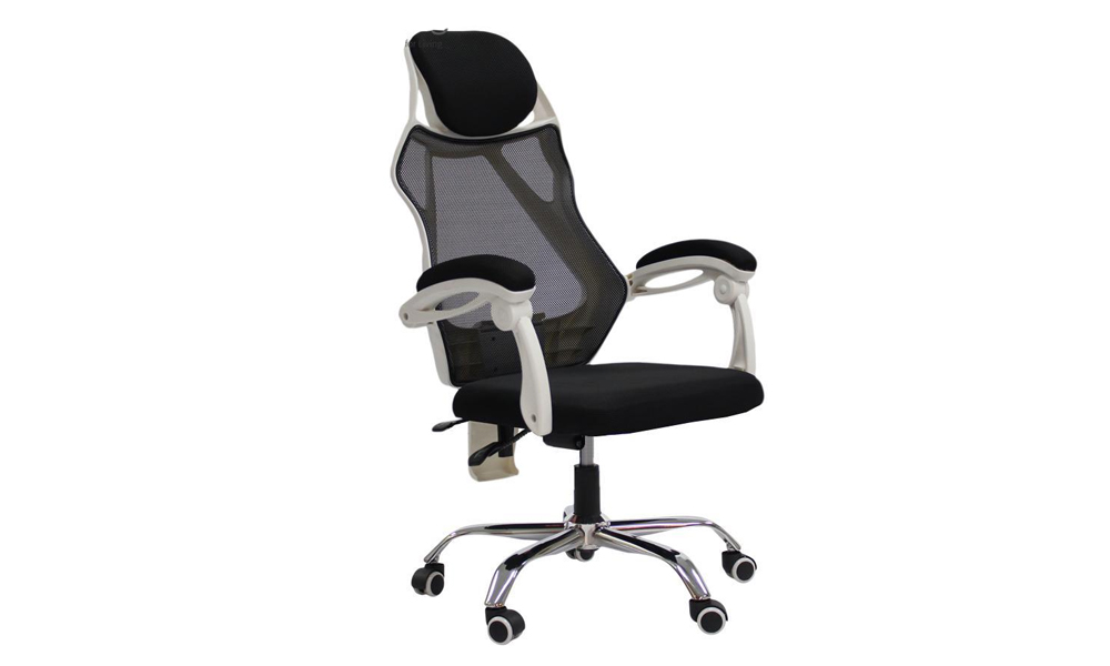 LBOC300B High-Back Mesh Office Chair in Black and Silver