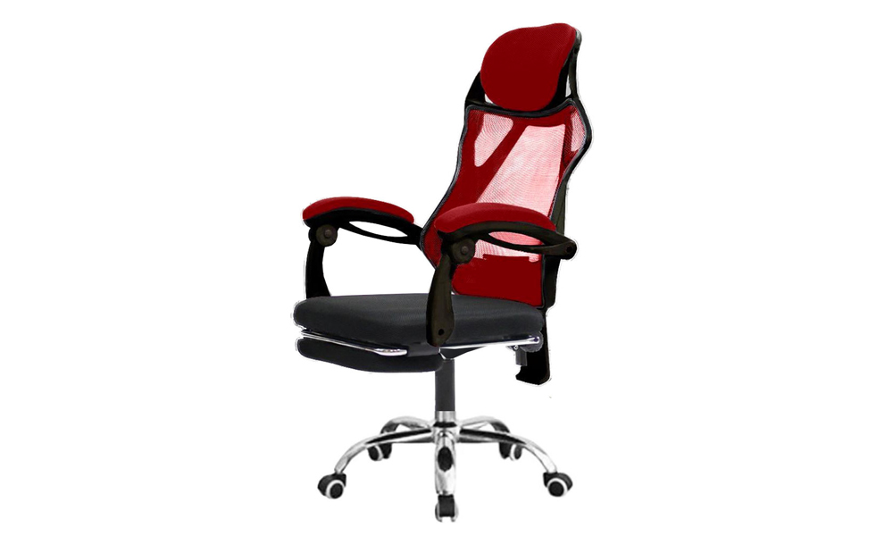 LBOC0375R Neck Support Mesh Office Chair in Red and Black