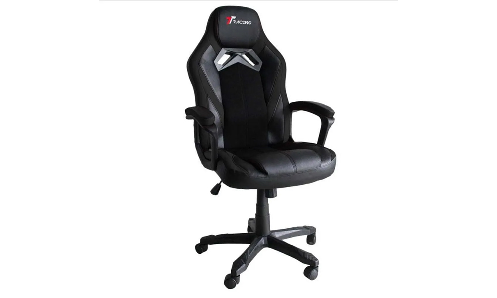 FDGC0832BL Big and Tall Professional Leather Gaming Chair in Black