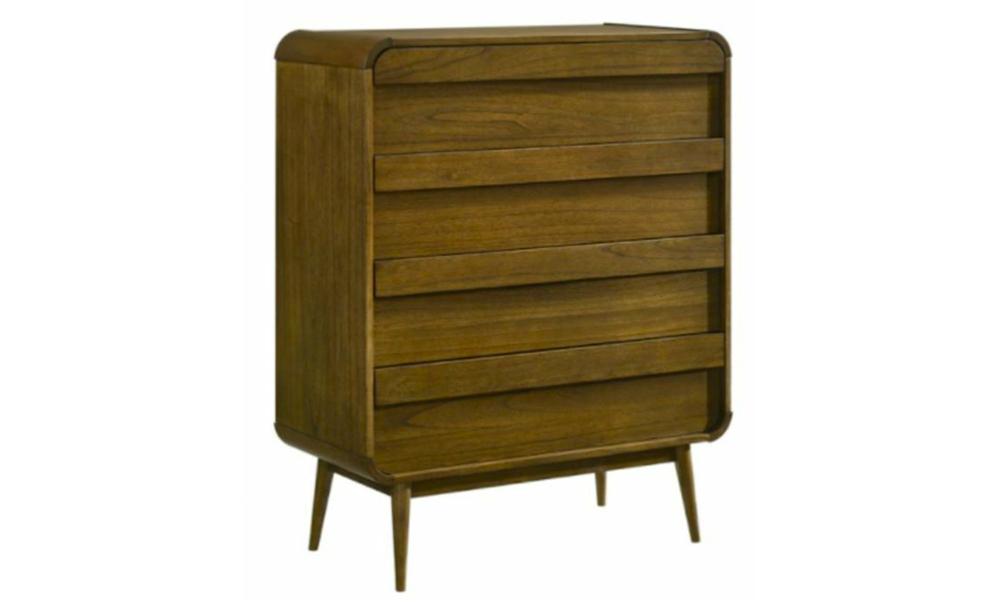 4-tiers vintage stye chest of drawers in brown