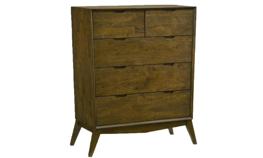 4-tiers rustic style chest of drawers in brown