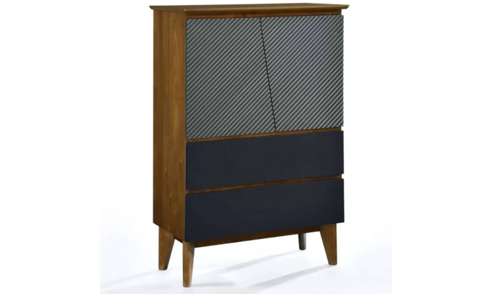 Contemporary style combo dresser in brown and grey
