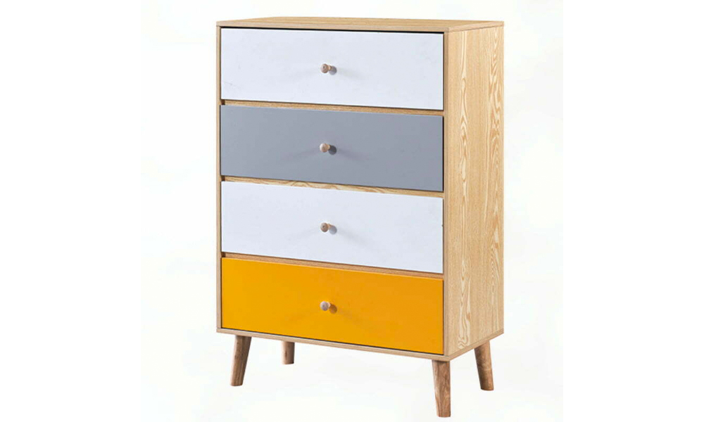 Modern style 4-tier vertical chest of drawers