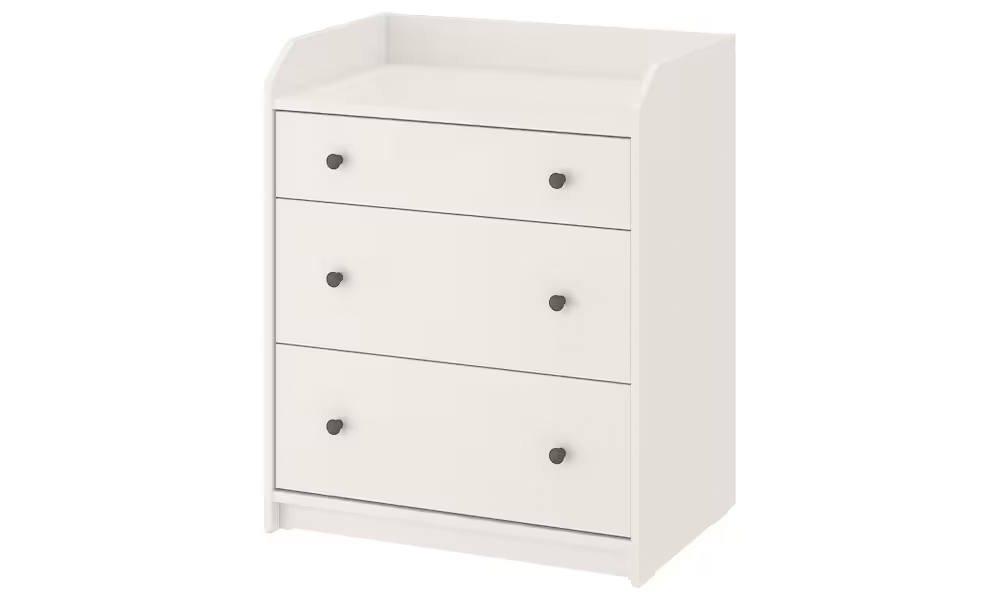 Ikea Hauga 3-tier chest of drawer in white