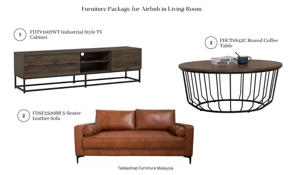 Airbnb Furniture Package for Living Room in Malaysia 2023
