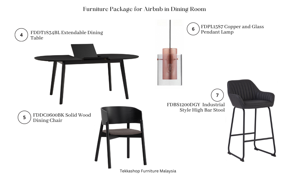 Airbnb Furniture Package for Dining Room in Malaysia 2023
