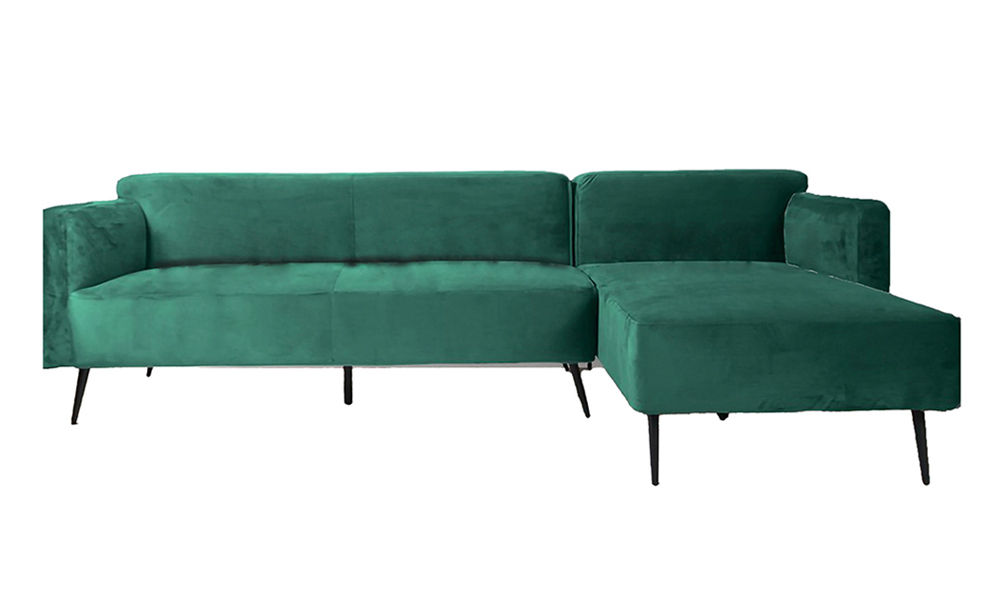 Modular Velvet Upholstery Sofa in Green