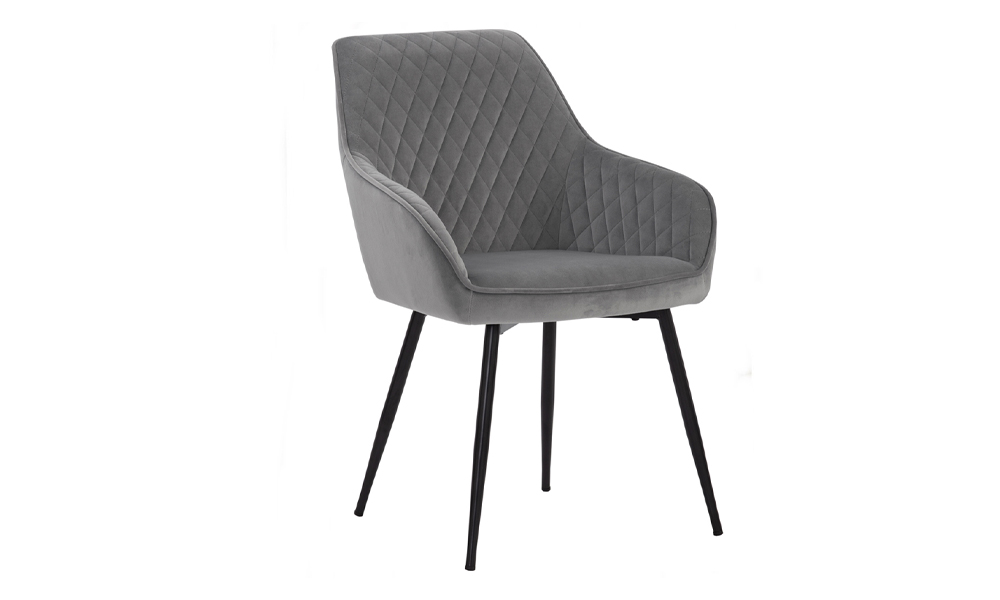 Cushioned Dining Chair in Light Grey
