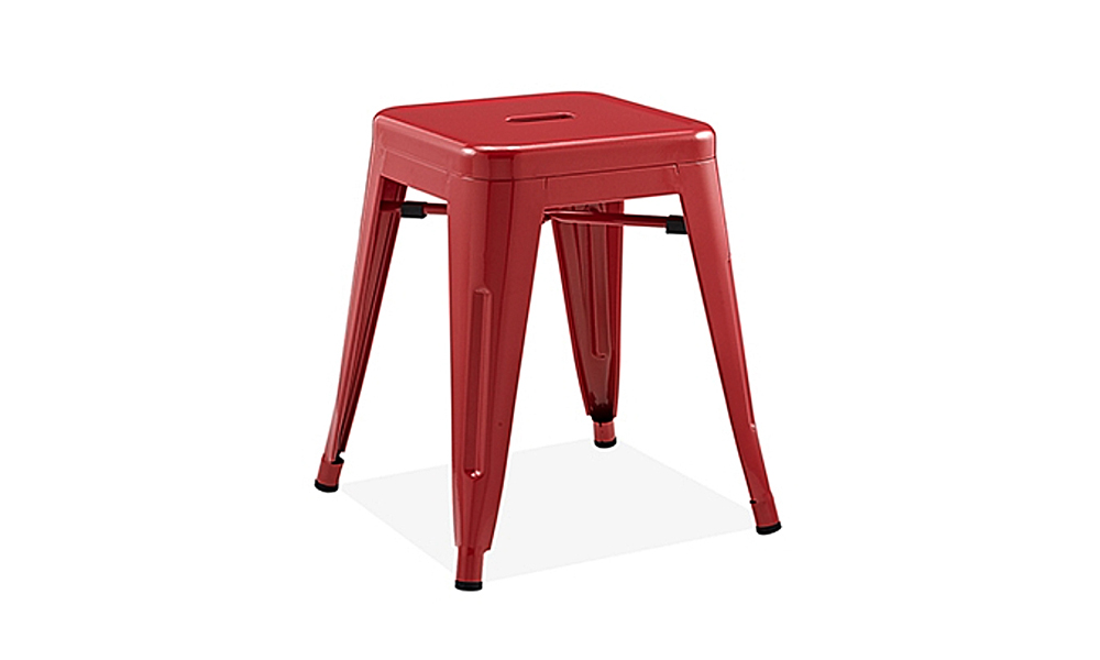 Metal Bistro Stool in Bold Red