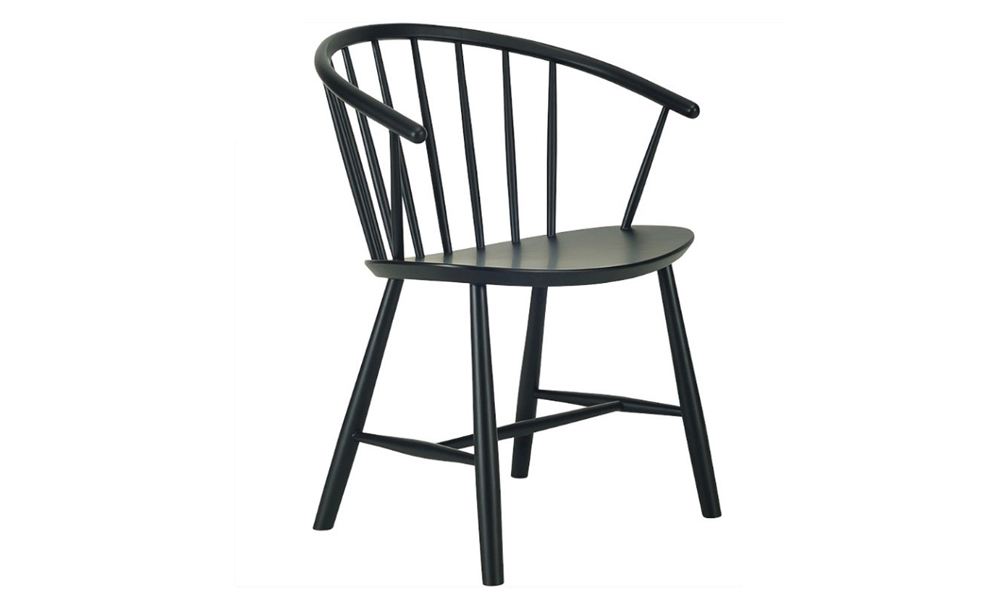 Pole Backrest Rubberwood Dining Chair