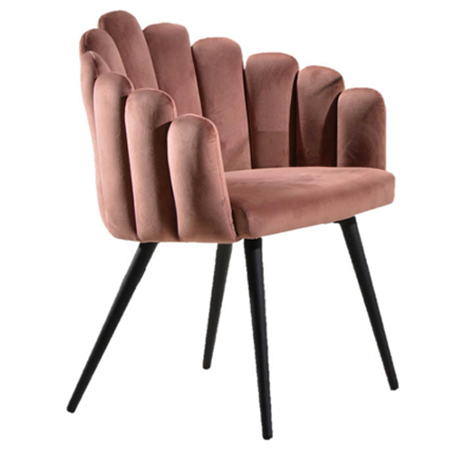 Velvet Shell-shaped Armrest Dining Chair