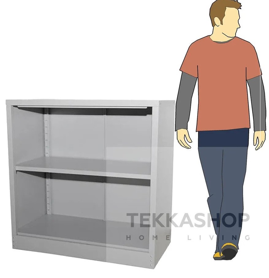 half height open cabinet for accessibility