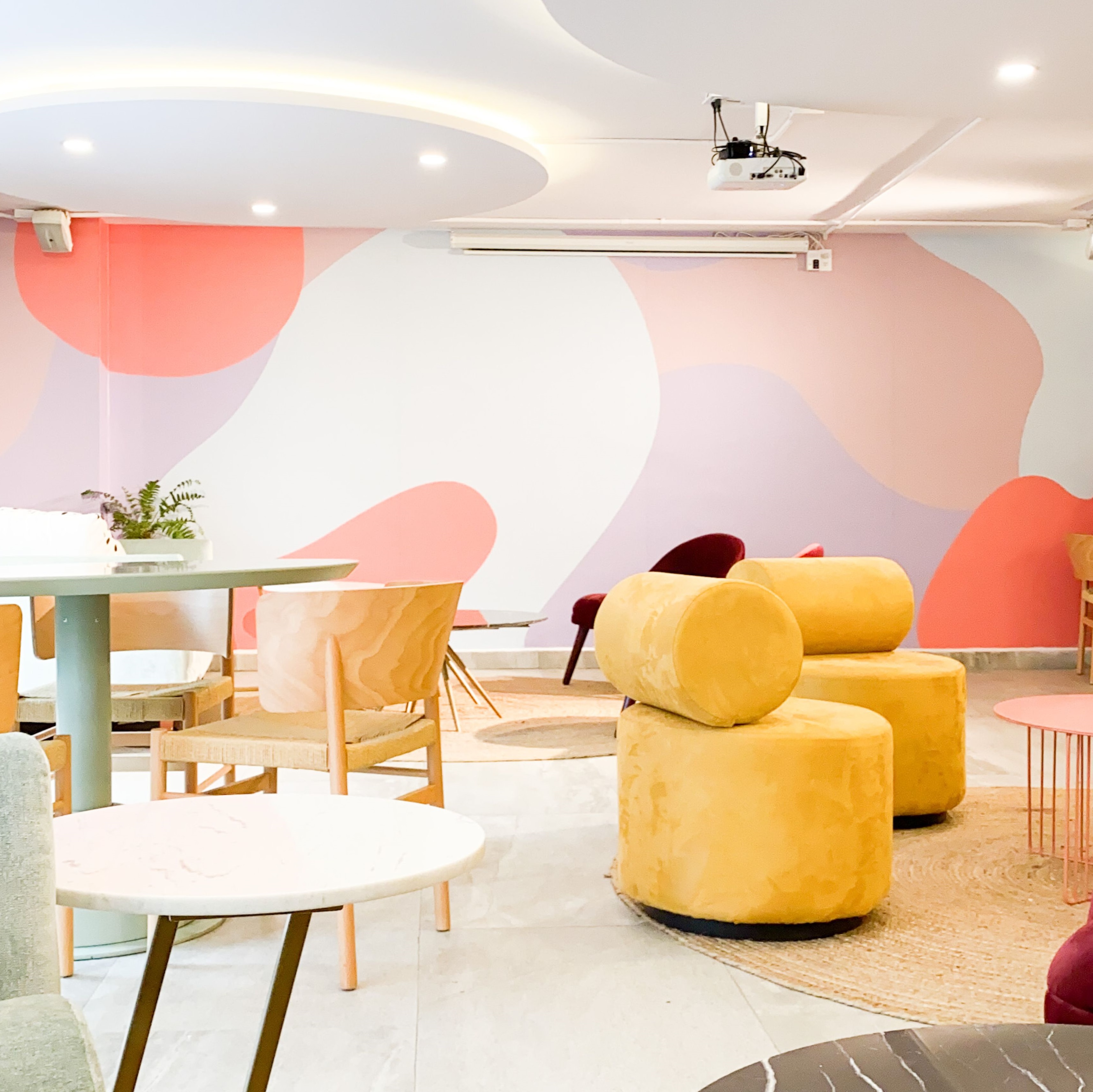 A colorful and quirky interior design for office