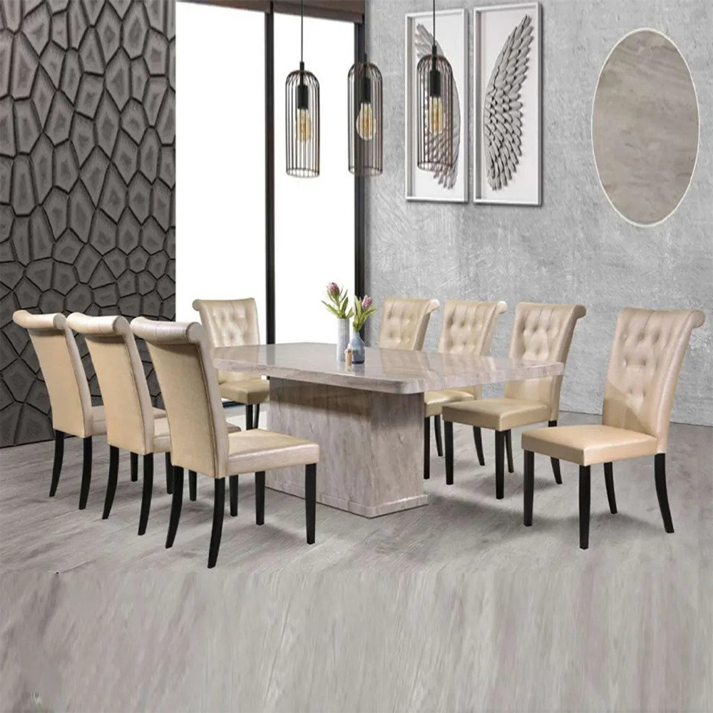 8 seater dining set in light brown