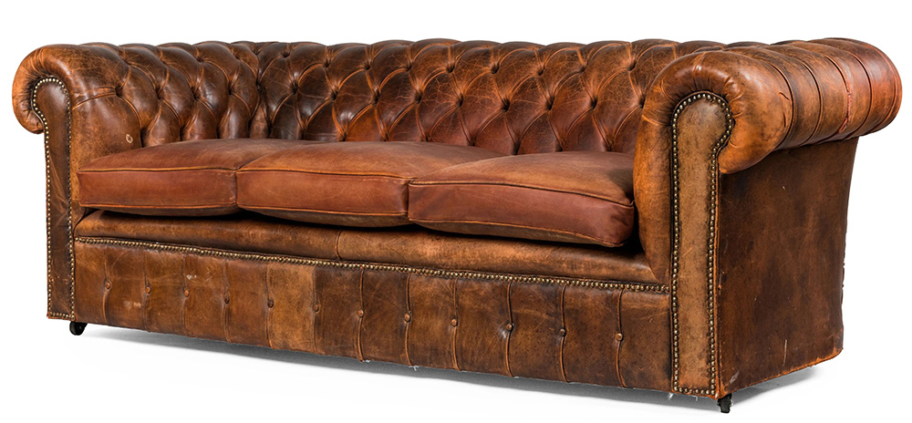Vintage Distressed Leather Sofa