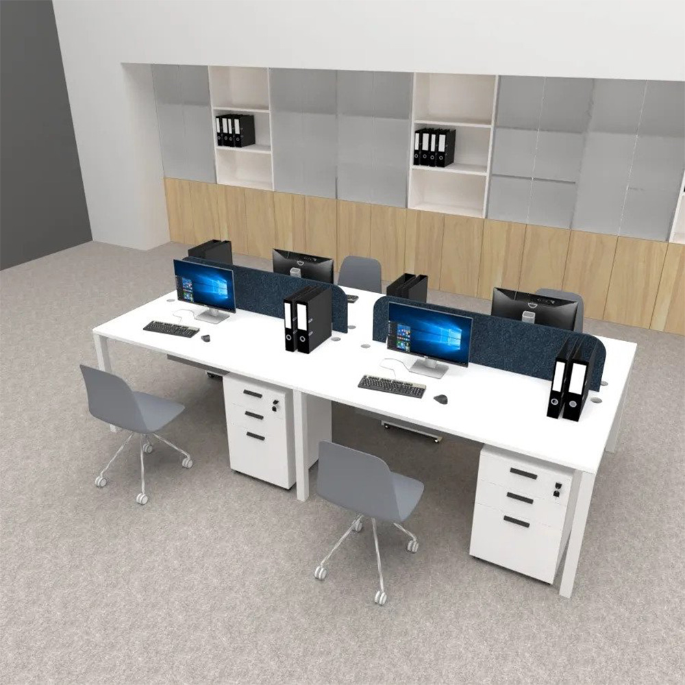 open concept office table workstation for 4 people