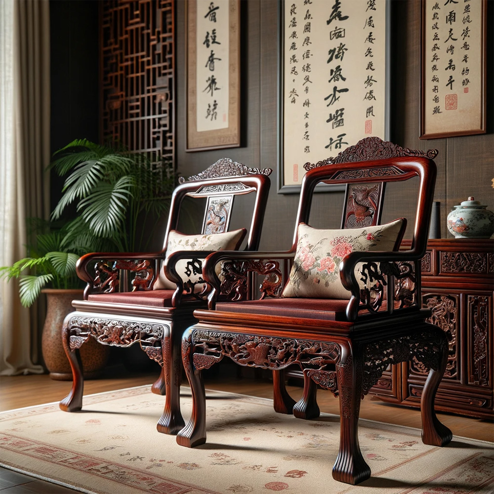 tekkashop chinese rosewood chairs
