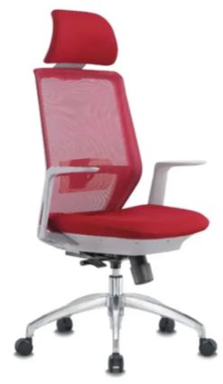 office ergonomic chair with high backrest in red