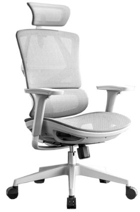 office white ergonomic chair with adjustable feature and high backrest