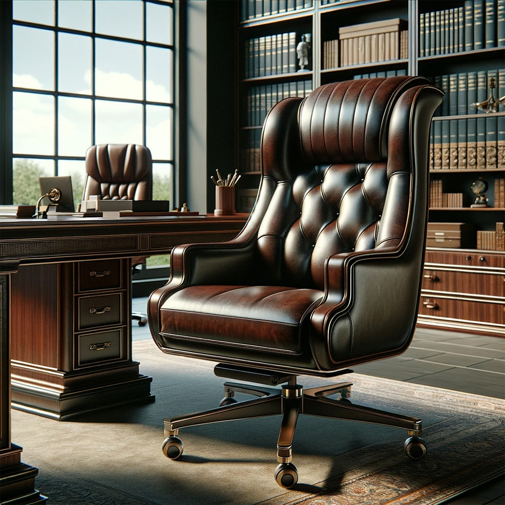 executive chair made from pu leather and office table