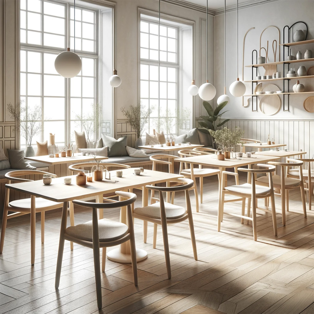scandinavian cafe with scandinavian dining furnitures
