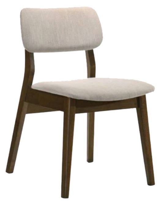 wooden dining chair with fabric cushion