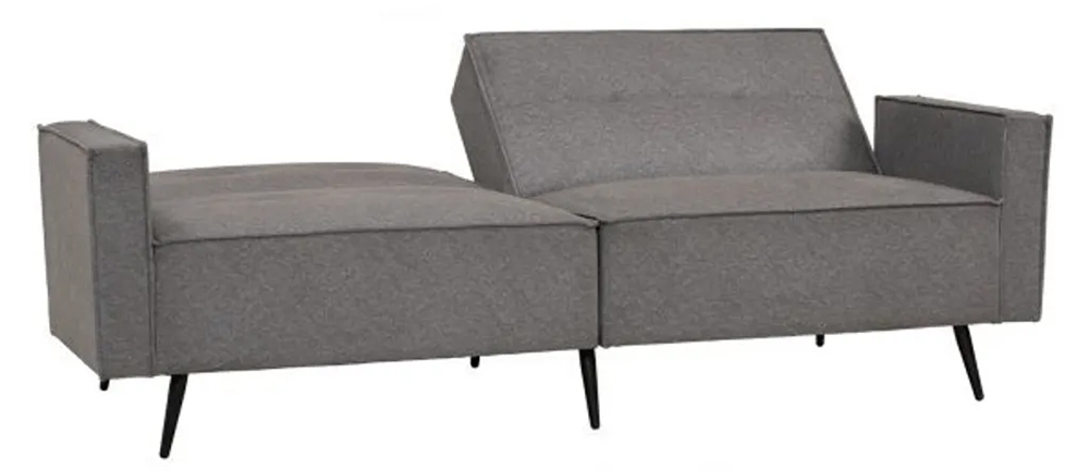 grey fabric folded sofa bed