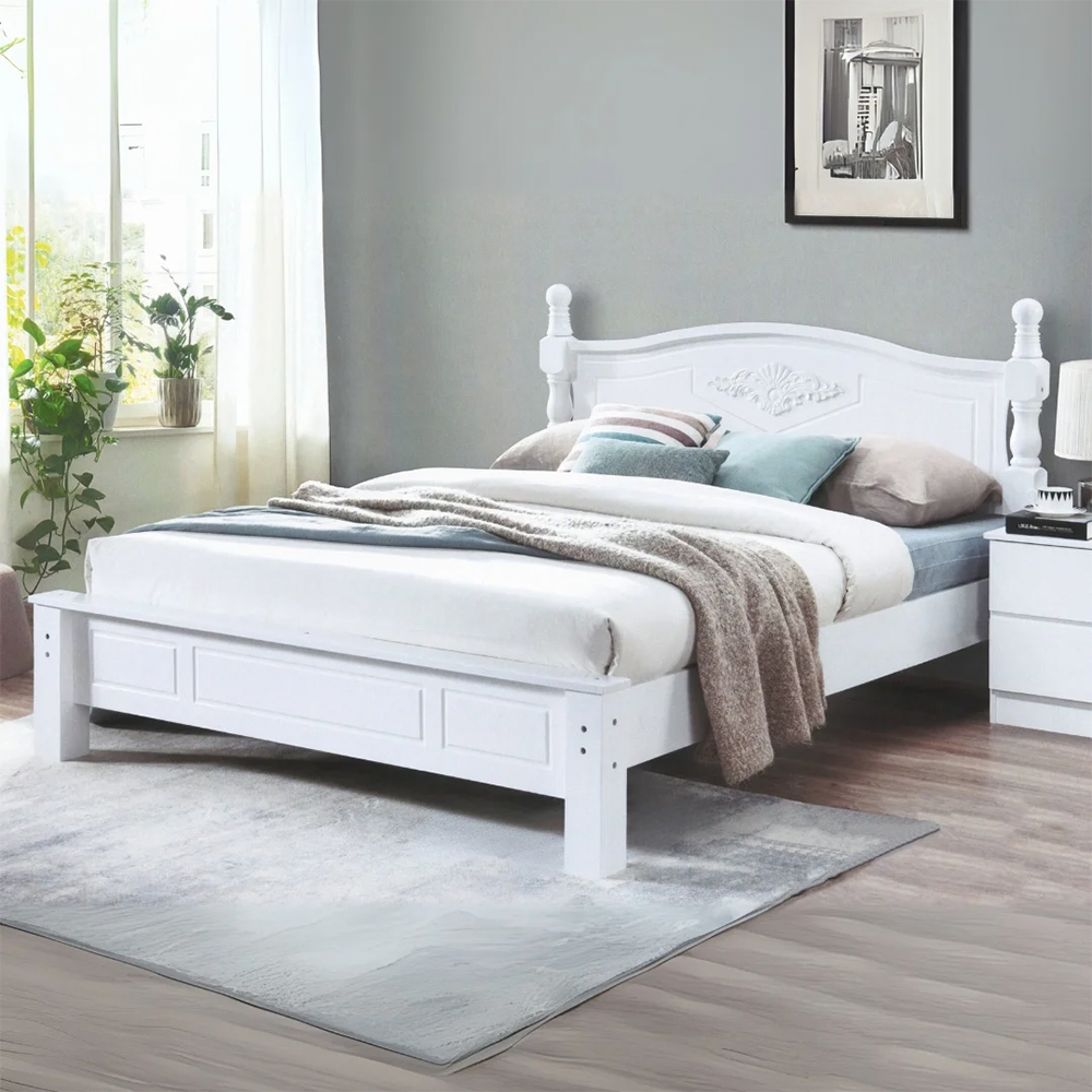 wooden queen size bed frame from furniture direct