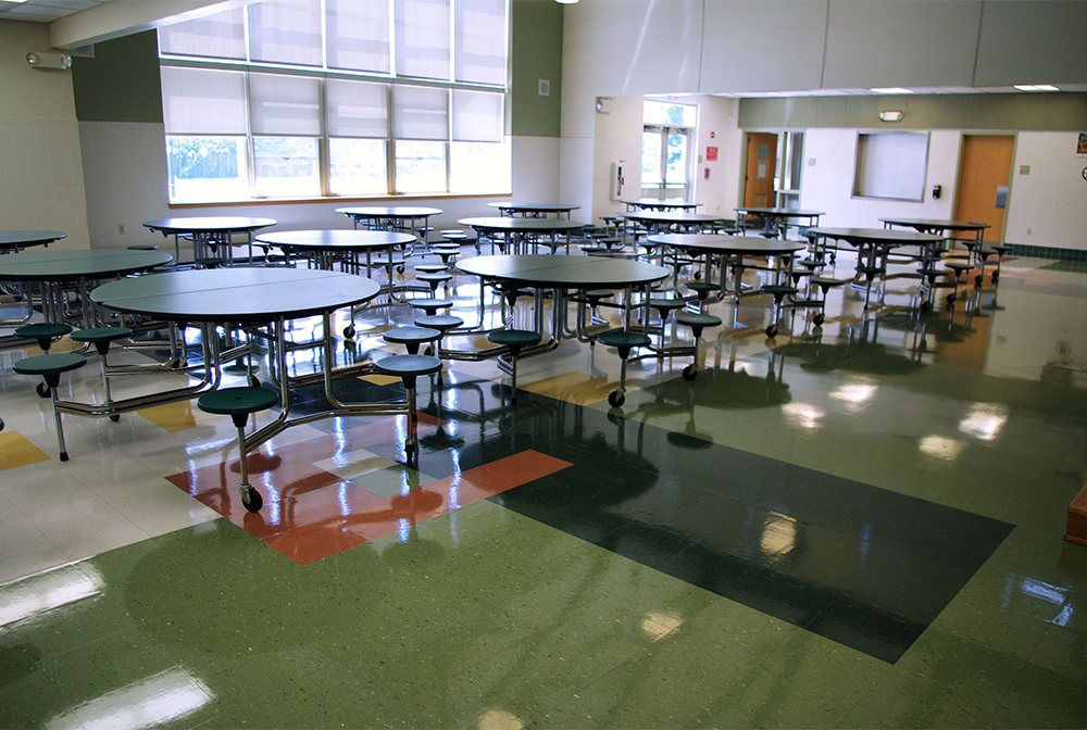 canteen tables and linked chairs for boarding schools