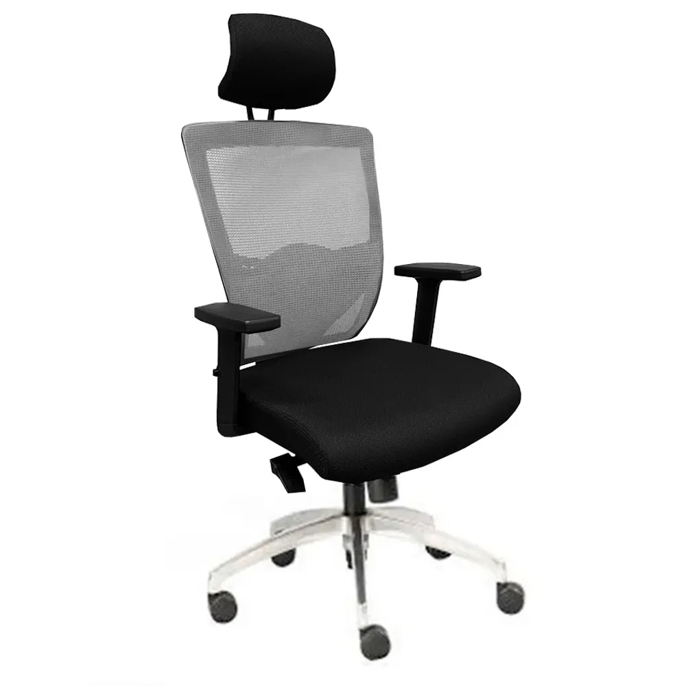 light grey mesh back with headrest ergonomic office chair for Shah Alam offices
