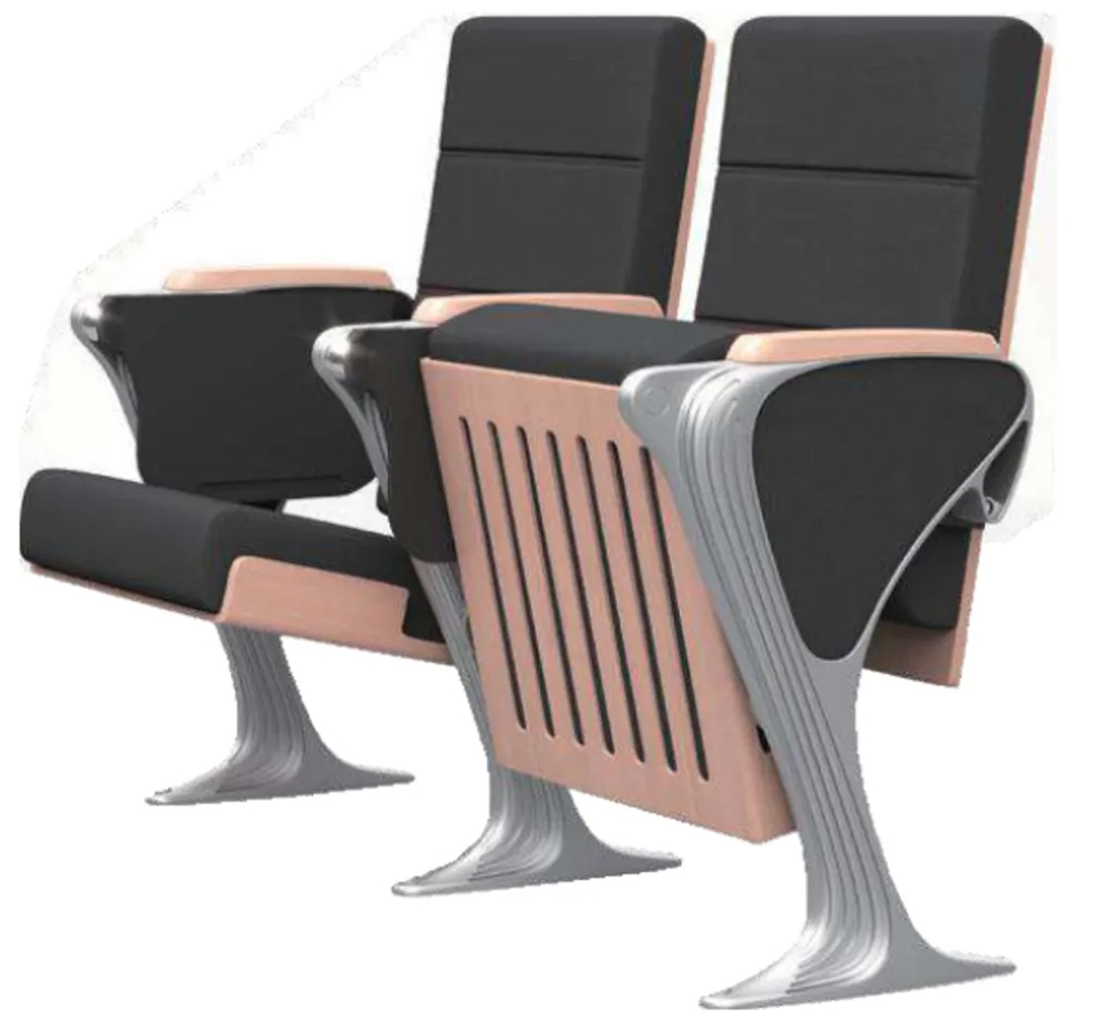 futuristic style groove padded backrest fabric cushion auditorium chair for lecture hall