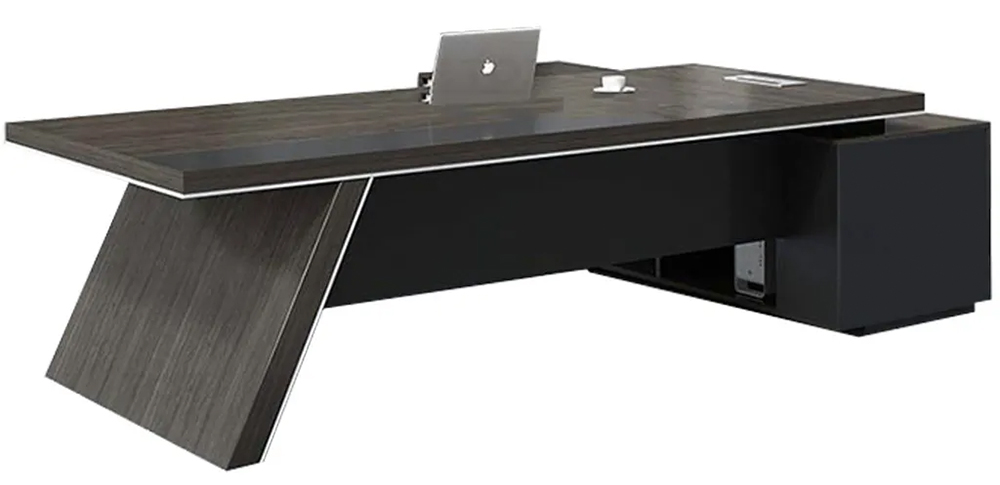 dark brown l-shaped director table for offices in kuala lumpur