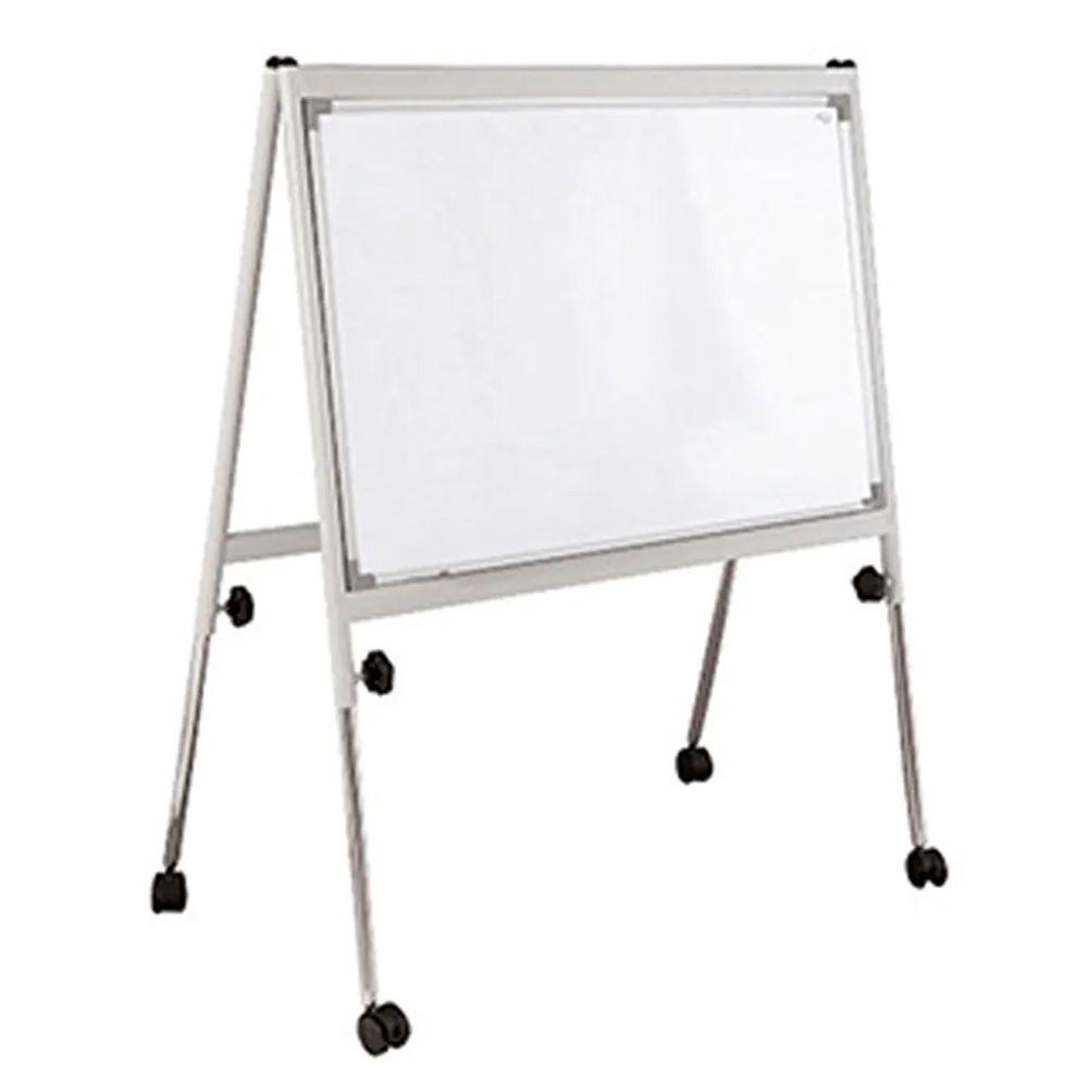 horizontol foldable white board with roller caster wheels for mobility in classes with students