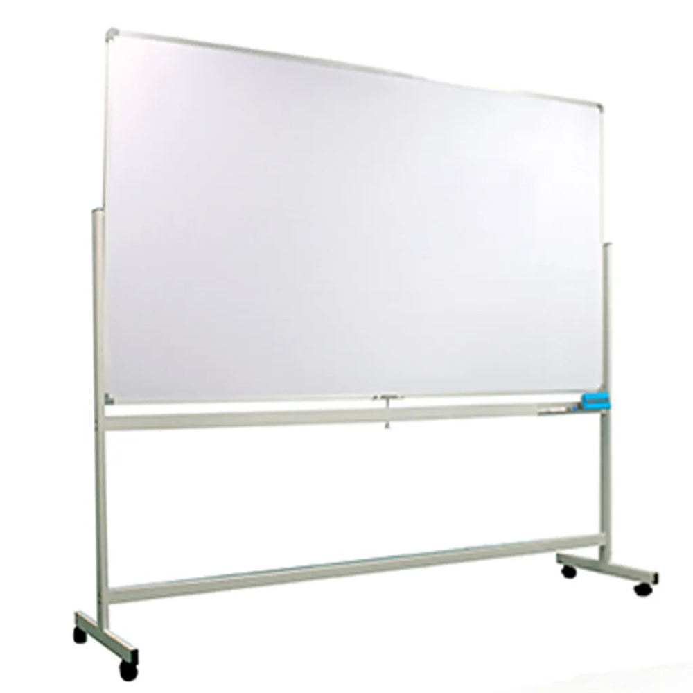 flipable double sided white board non magnetic with mobile stand for easy move