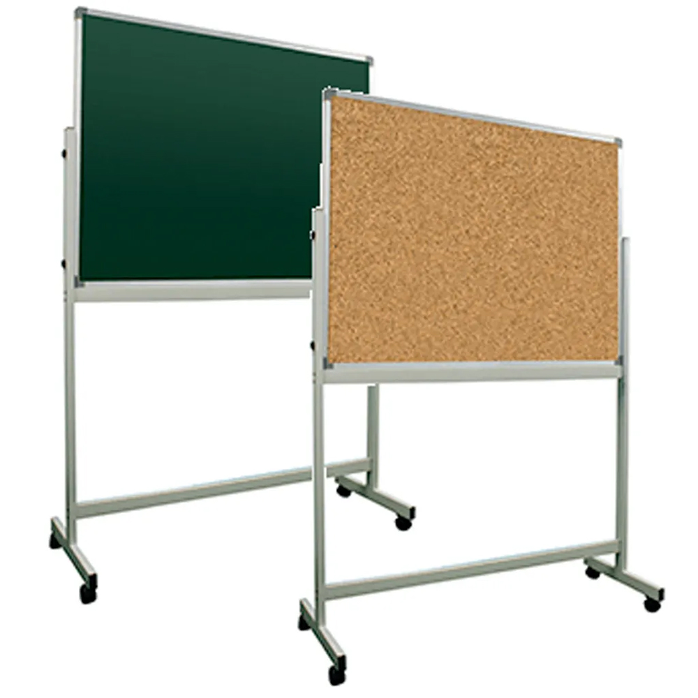 portable two sided flip-over white board with castor wheels stand