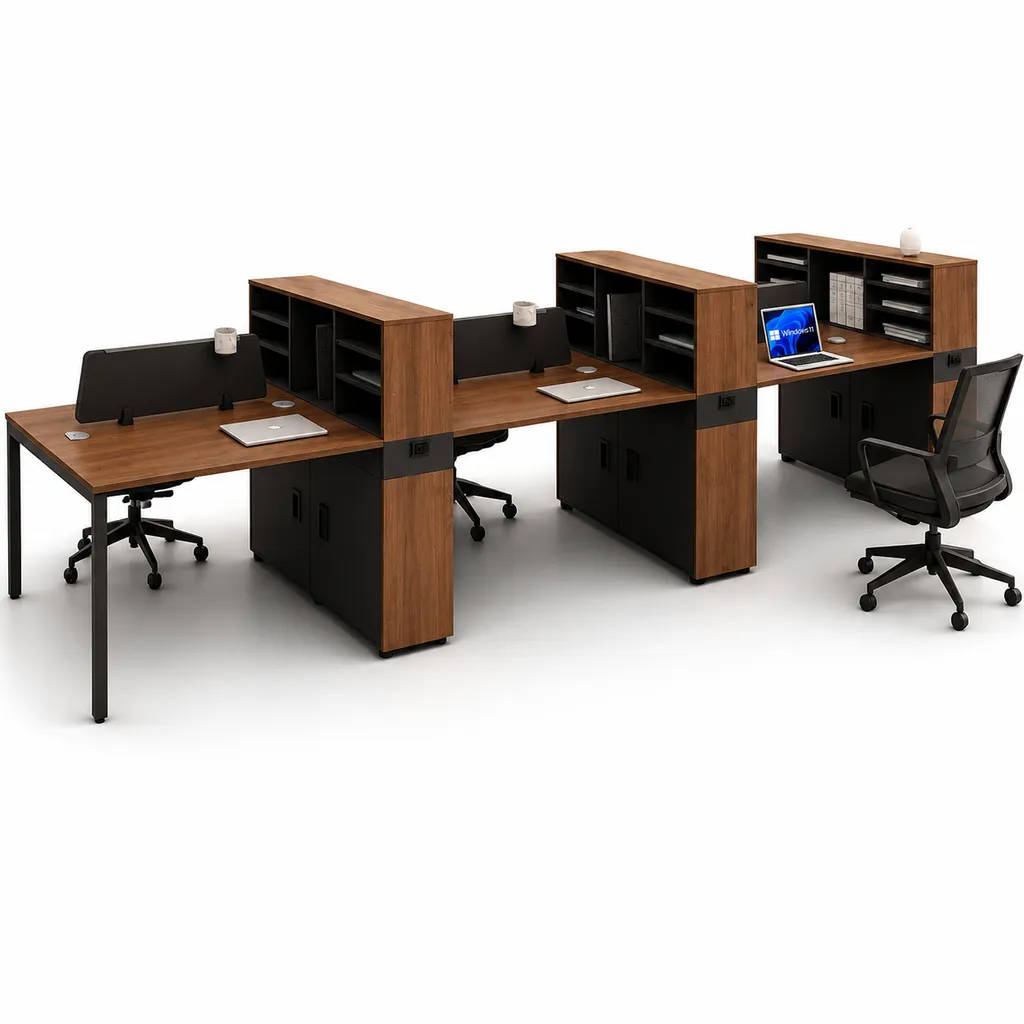 Industrial 6 Seater Office Workstation Desk