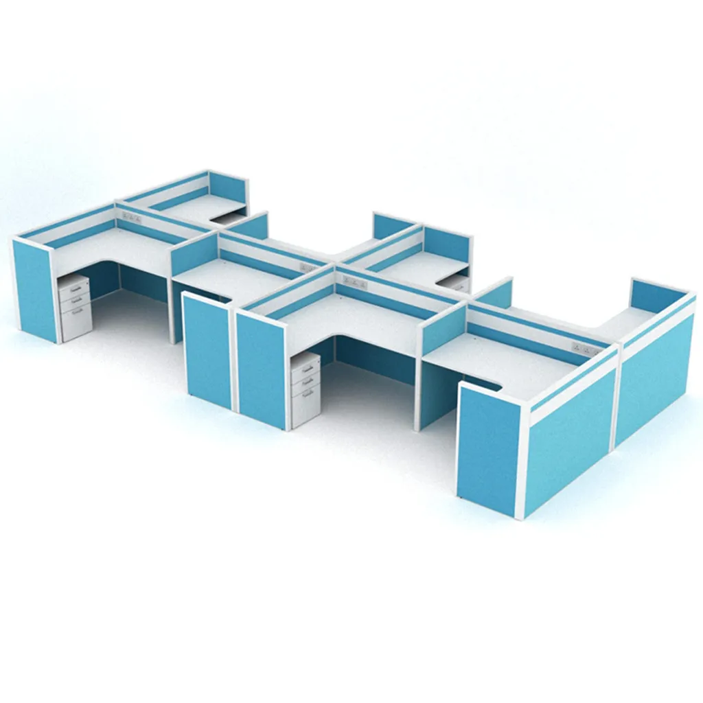 (8 Pax) L-shaped Partition Office Table
