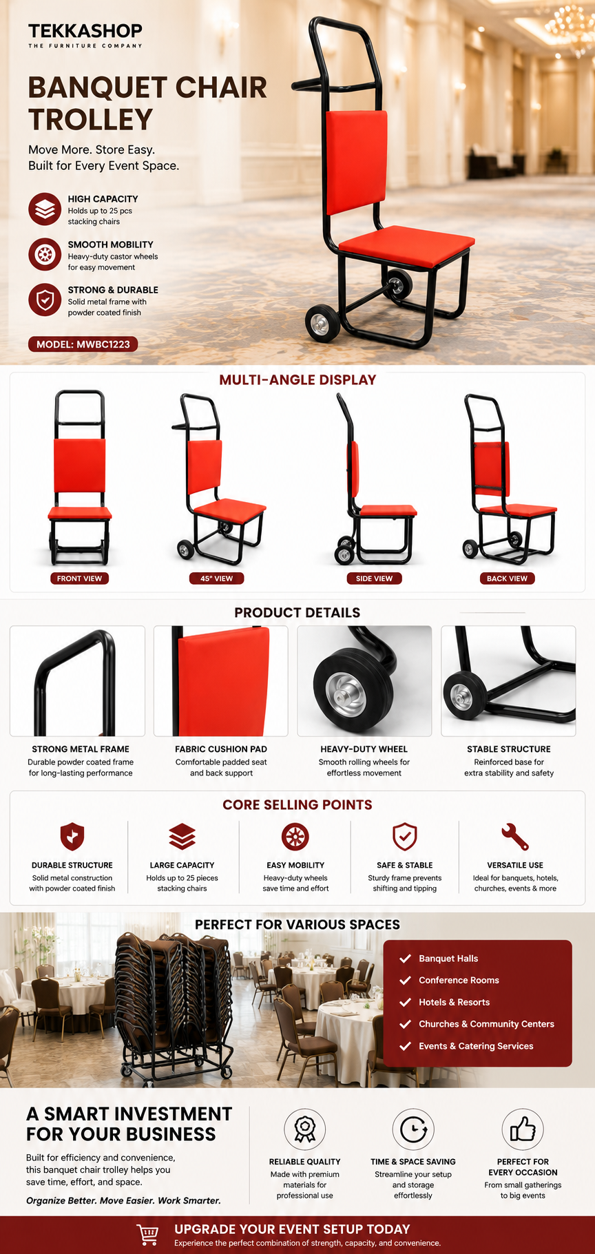 banquet chair trolley