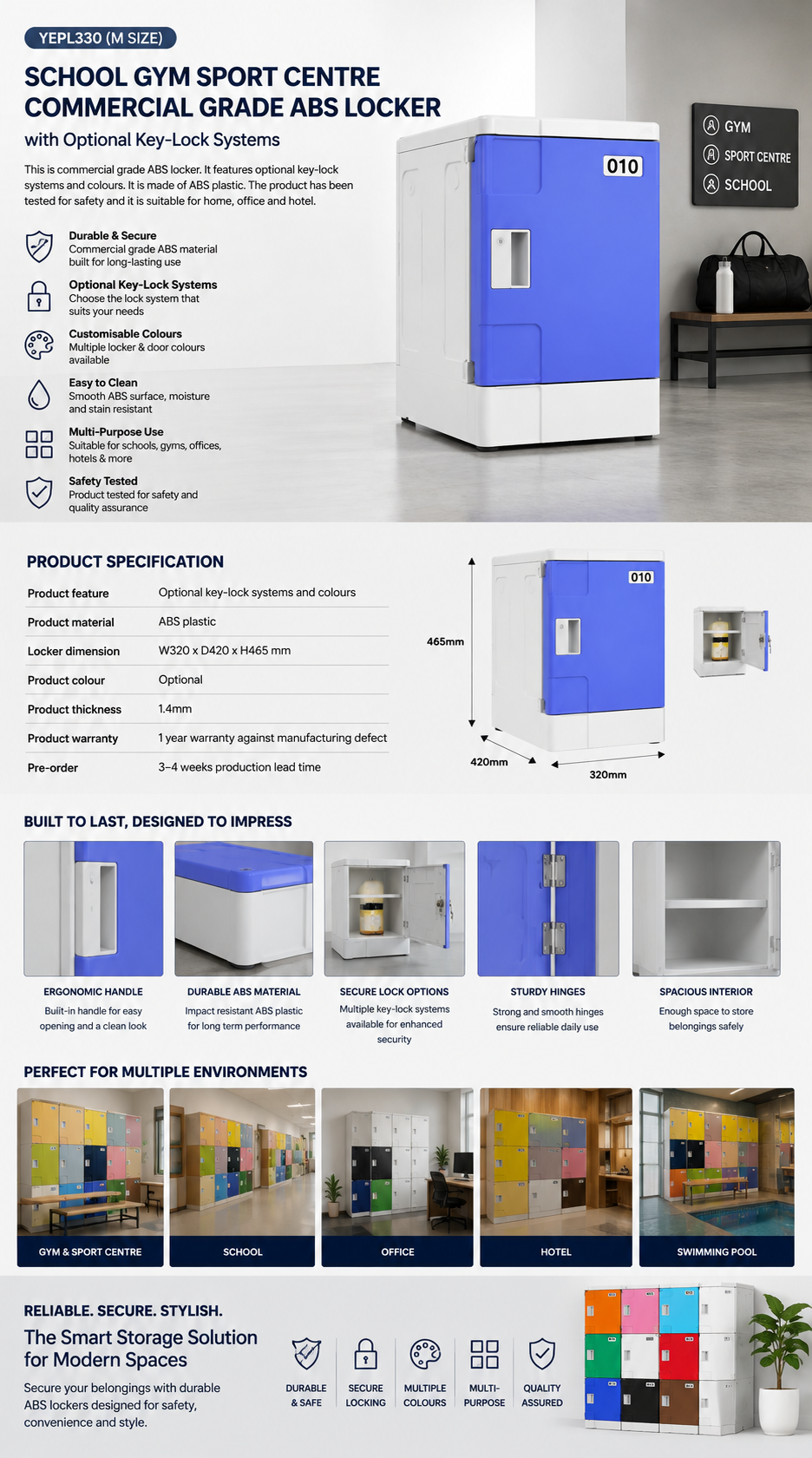 ABS Plastic locker