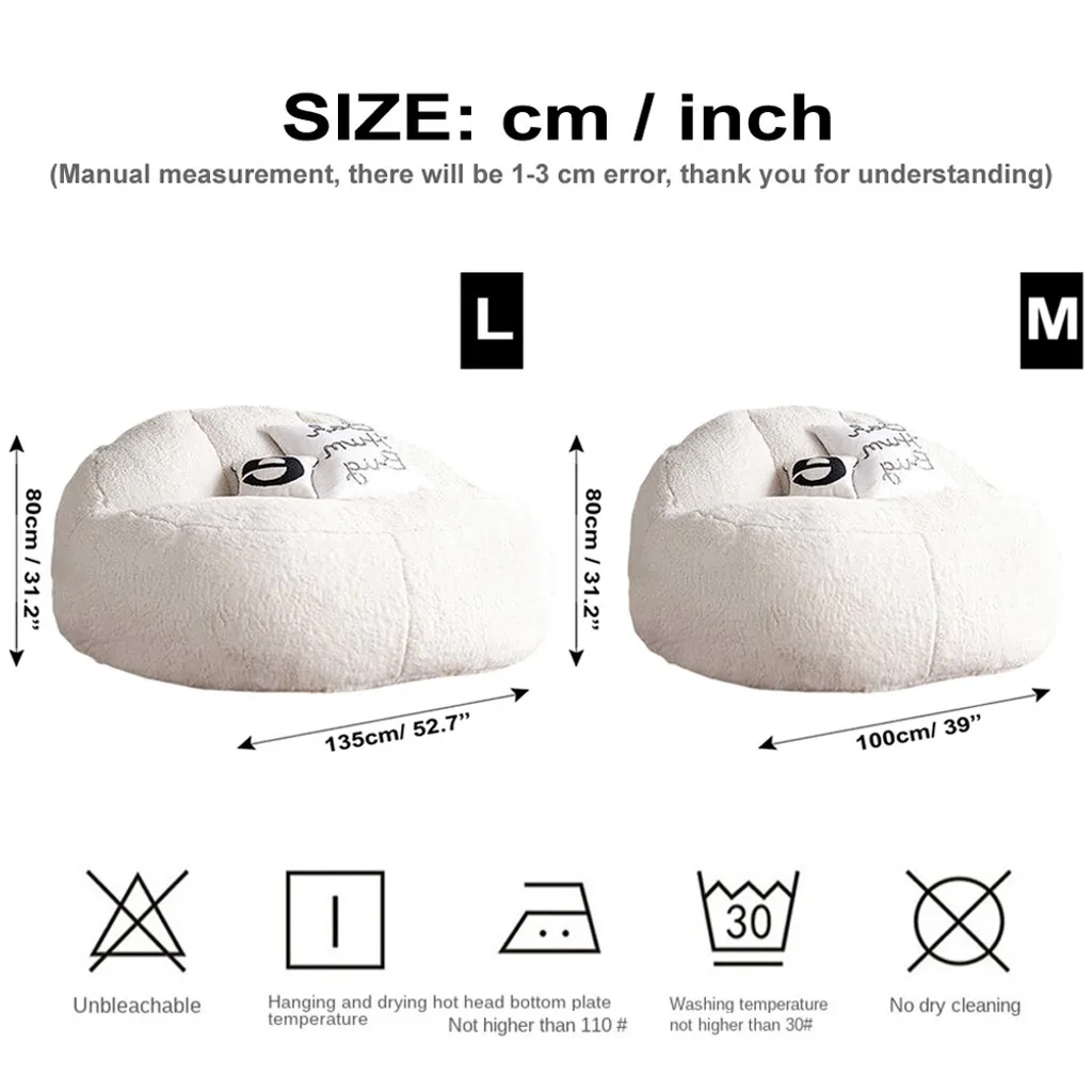 Sheep Velvet Fabric Cushion Single Seating Lounge Bean Bag