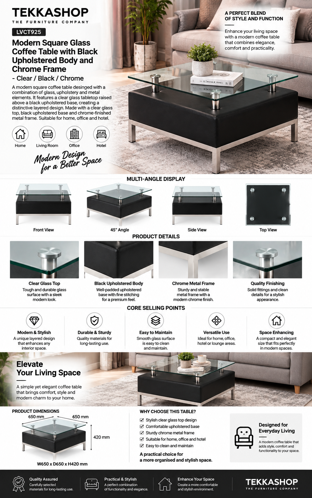 square glass coffee table